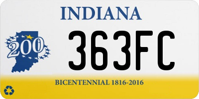 IN license plate 363FC