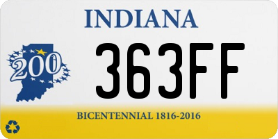 IN license plate 363FF