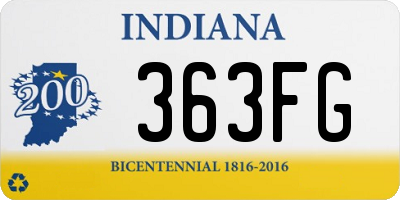 IN license plate 363FG