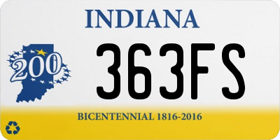 IN license plate 363FS