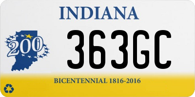 IN license plate 363GC