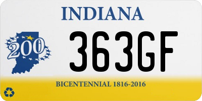 IN license plate 363GF