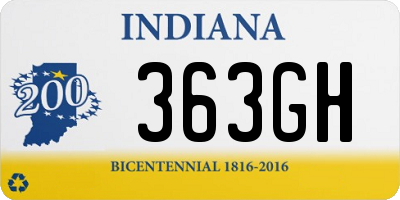 IN license plate 363GH