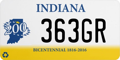 IN license plate 363GR