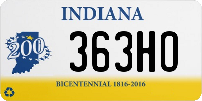 IN license plate 363HO