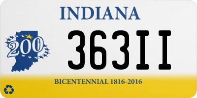 IN license plate 363II