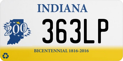 IN license plate 363LP