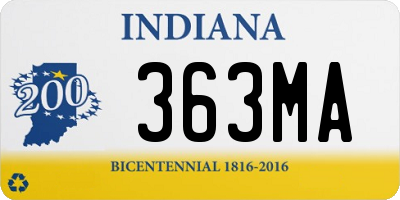 IN license plate 363MA