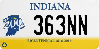 IN license plate 363NN