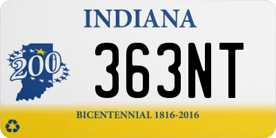 IN license plate 363NT