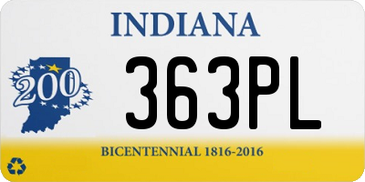 IN license plate 363PL