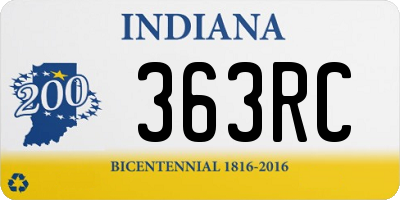 IN license plate 363RC