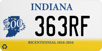 IN license plate 363RF