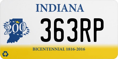 IN license plate 363RP