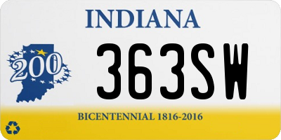 IN license plate 363SW