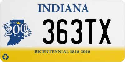 IN license plate 363TX