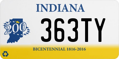 IN license plate 363TY