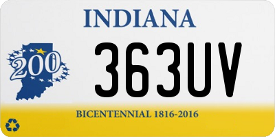 IN license plate 363UV