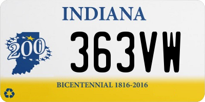 IN license plate 363VW