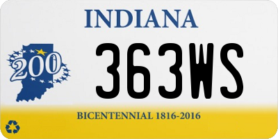 IN license plate 363WS