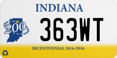 IN license plate 363WT