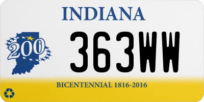 IN license plate 363WW