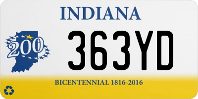 IN license plate 363YD