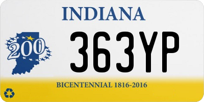 IN license plate 363YP