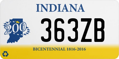 IN license plate 363ZB