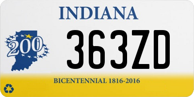 IN license plate 363ZD