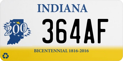 IN license plate 364AF