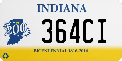 IN license plate 364CI