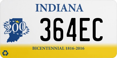 IN license plate 364EC