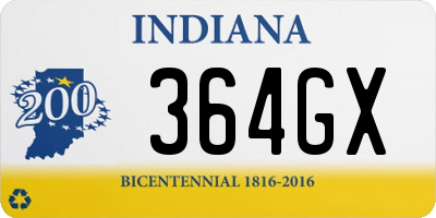 IN license plate 364GX