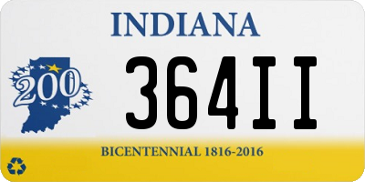 IN license plate 364II