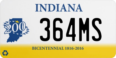 IN license plate 364MS