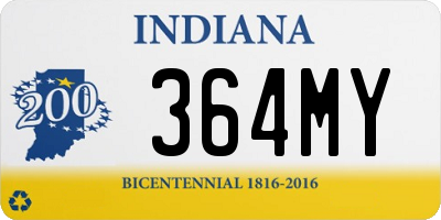 IN license plate 364MY