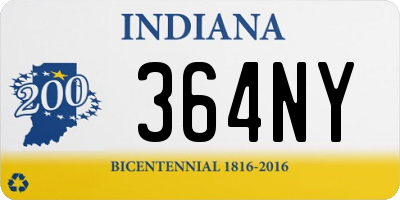 IN license plate 364NY