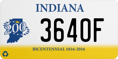 IN license plate 364OF