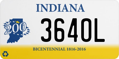 IN license plate 364OL