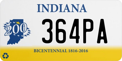 IN license plate 364PA