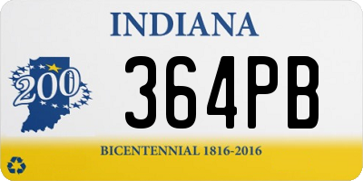 IN license plate 364PB