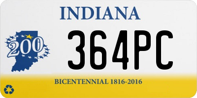 IN license plate 364PC