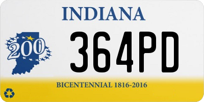 IN license plate 364PD