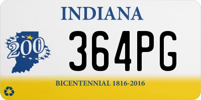 IN license plate 364PG