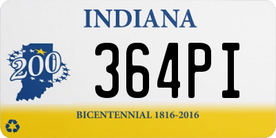 IN license plate 364PI