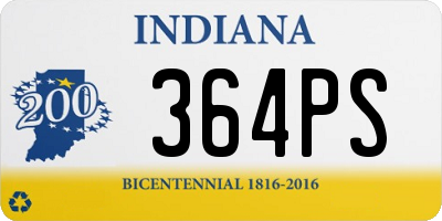 IN license plate 364PS