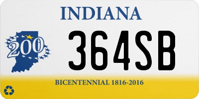 IN license plate 364SB