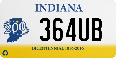 IN license plate 364UB