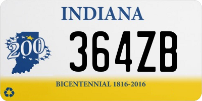 IN license plate 364ZB